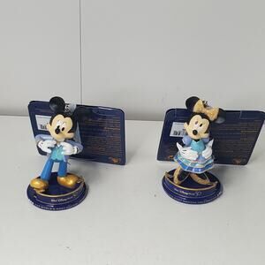 2 Ornament Set Walt Disney World Park 50th Anniversary Mickey Minnie Christmas